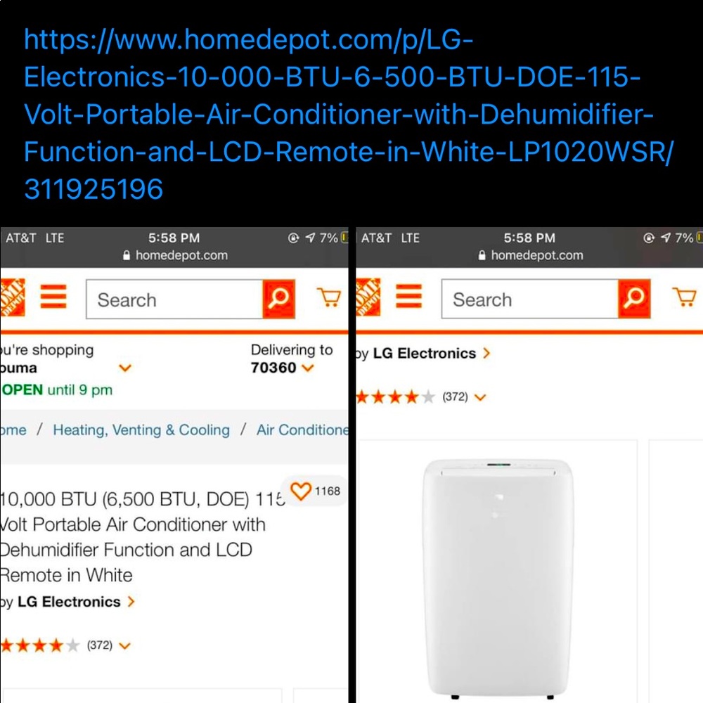 Portable Air Conditioner with Dehumidifier &remote